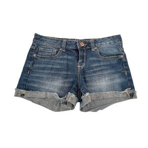 Aeropostale Midi Rough Cuffed Hem Jean Shorts Size 4 Women’s